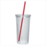 Translucent Clear with Red Straw